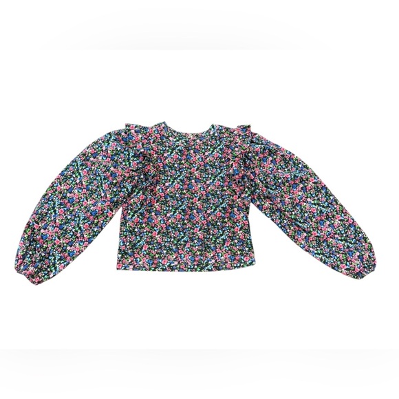 Sara Ruffle Puff Sleeve Floral Blouse Size Small - Picture 7 of 8